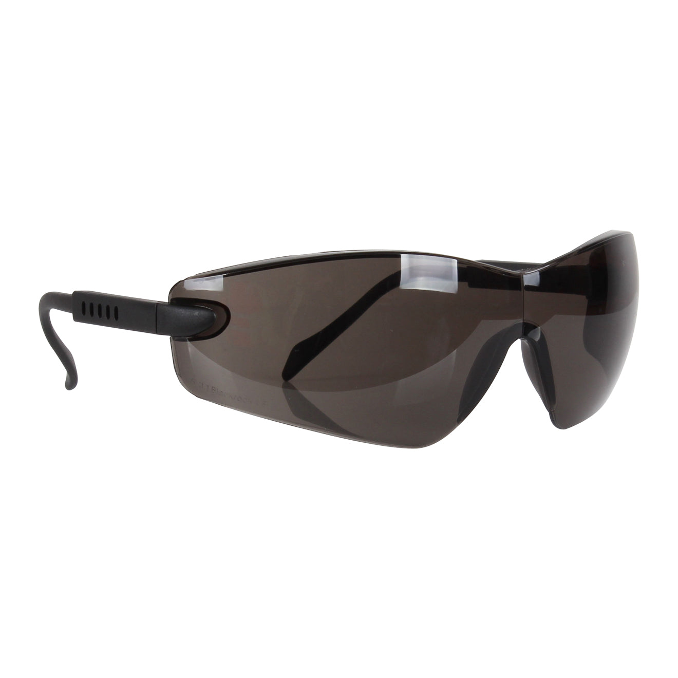 Blackrock Curved Safety Spectacle with Arm Adjust - Smoke