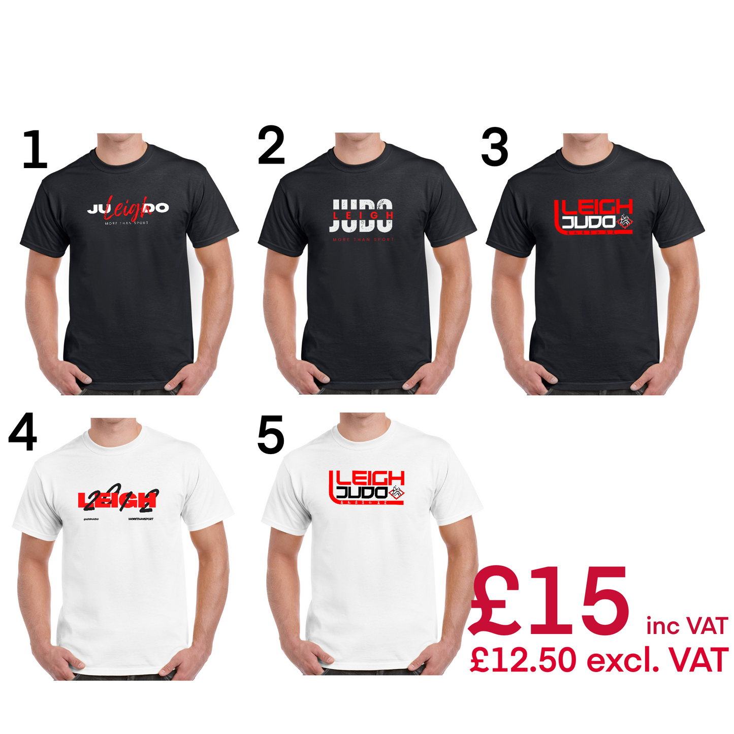 Leigh Judo Heavy Cotton T-Shirt - Various Designs - ADULTS