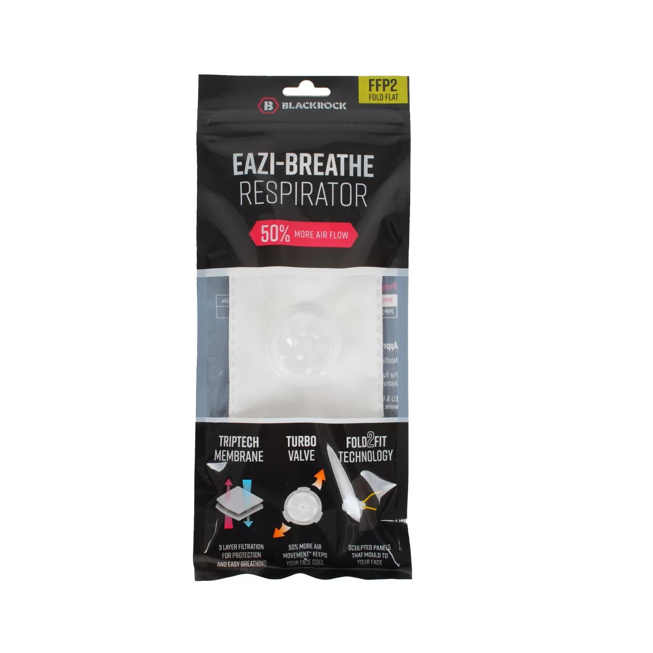 Blackrock Eazi-Breathe FFP2 Fold Flat Valved Disposable Respirator