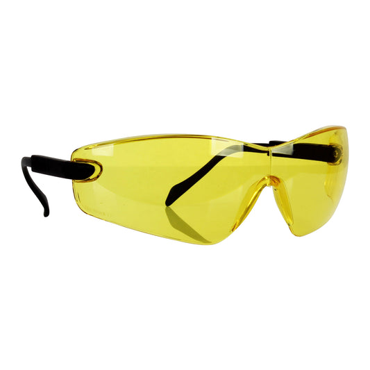 Blackrock Curved Safety Spectacle with Arm Adjust - Yellow