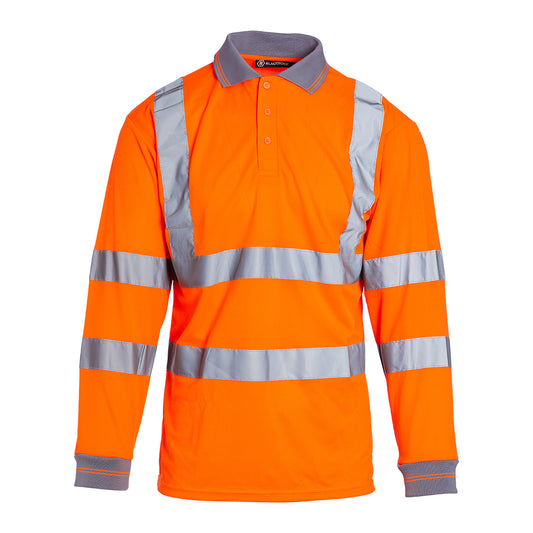 Blackrock Hi Vis Long Sleeve Polo Shirt - Orange