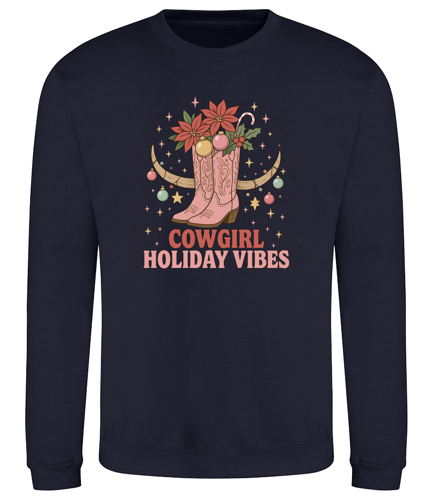 Cowgirl Christmas Holiday Vibes Sweatshirt