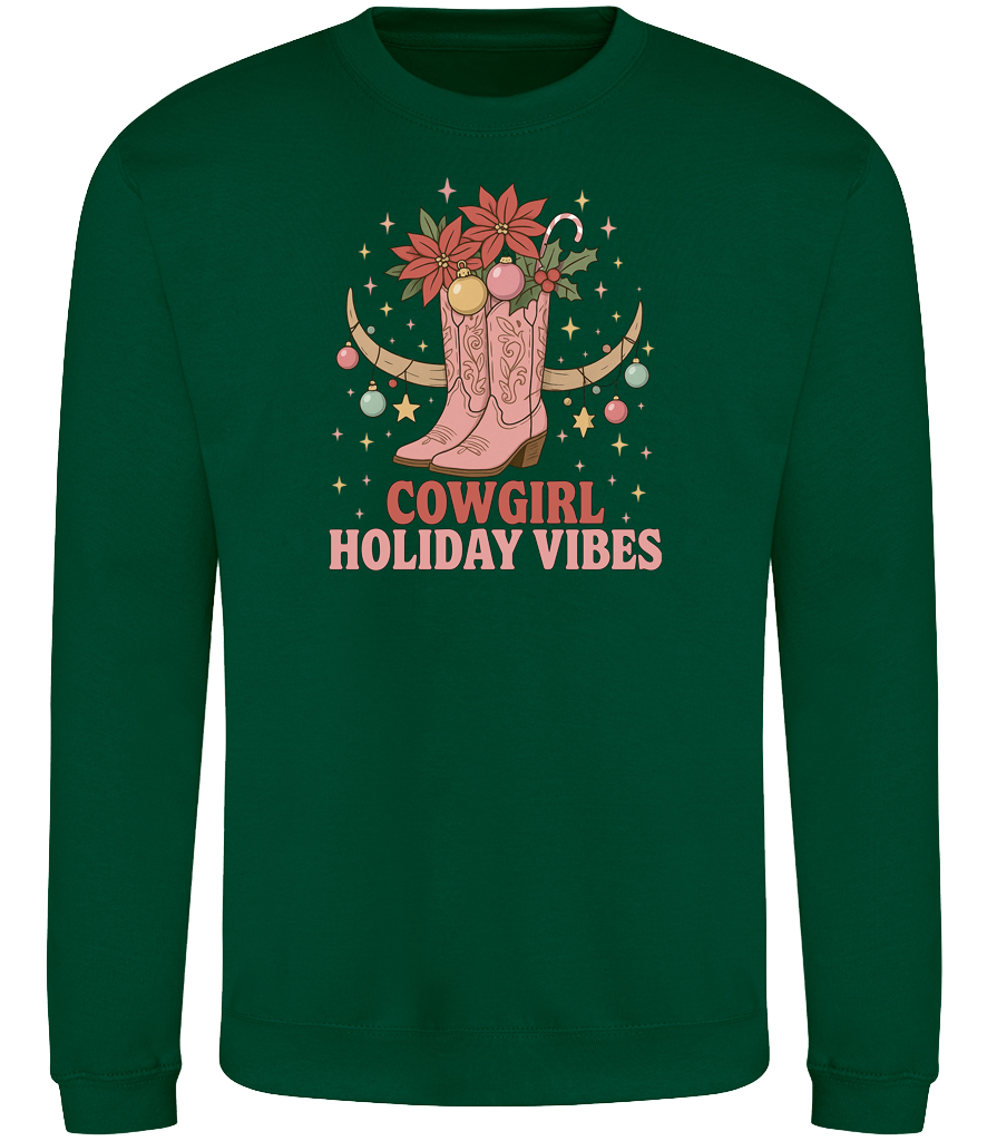 Cowgirl Christmas Holiday Vibes Sweatshirt