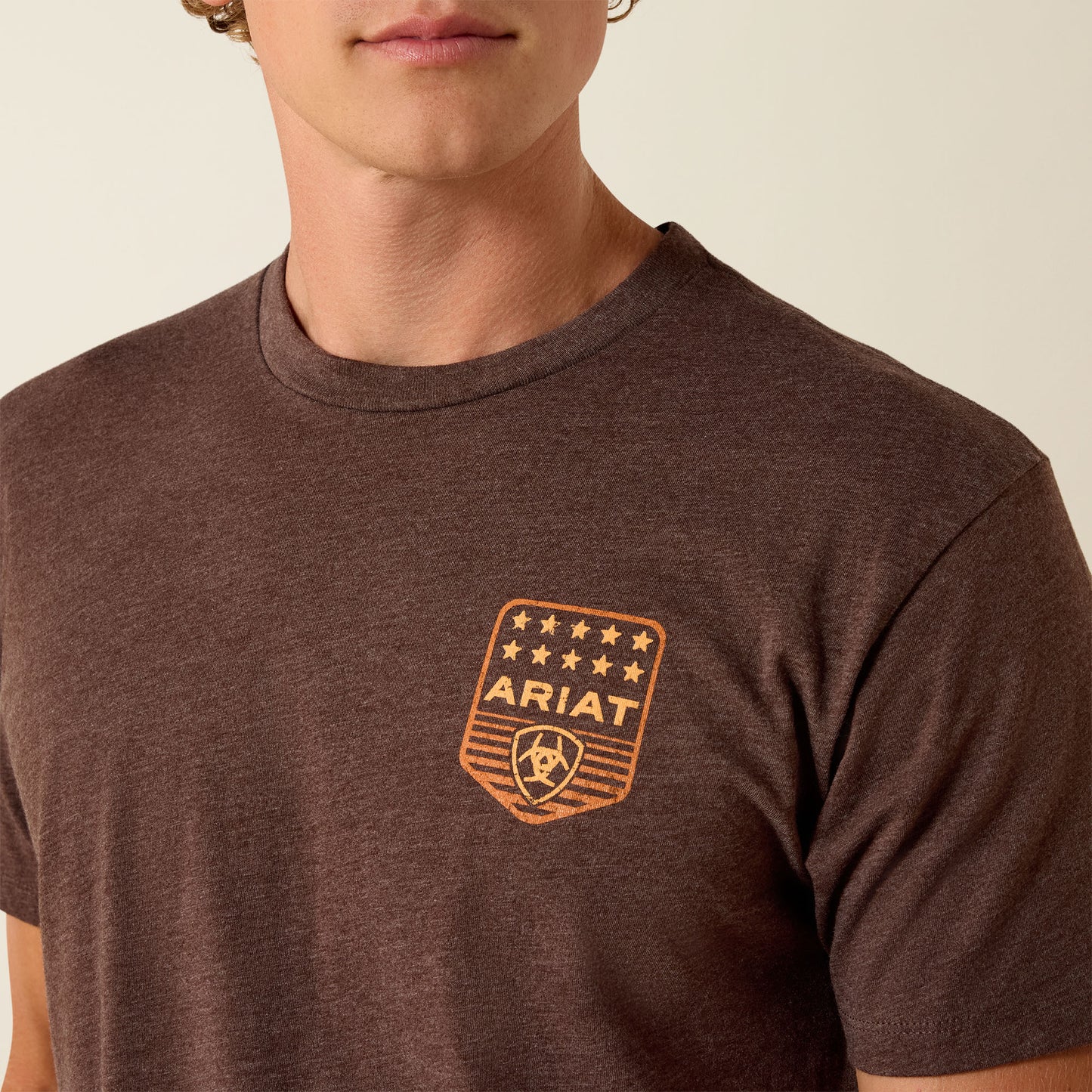 Ariat Stripe Patriotic Badge T-Shirt - Brown