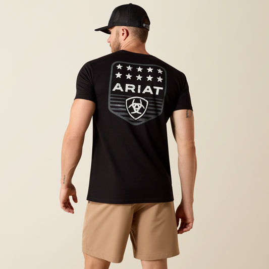 Ariat Stripe Patriotic Badge T-Shirt - Black