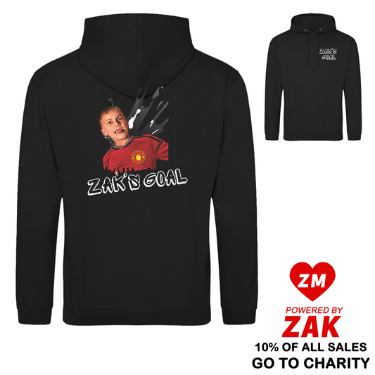 Zak's Goal Hoodie - UNISEX ADULTS - BLACK