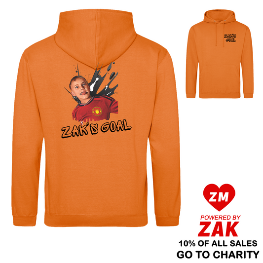 Zak's Goal Hoodie - UNISEX ADULTS - ORANGE